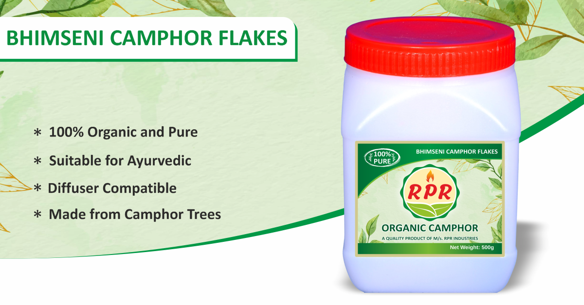 RPR Organic Bhimseni Camphor Flakes, 500g X 1 Jar - photo 5