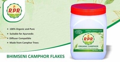 RPR Organic Bhimseni Camphor Flakes, 1kg (500g X 2 Jars), Transparent White - photo 2