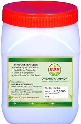 RPR Organic Bhimseni Camphor Flakes, 1kg (500g X 2 Jars), Transparent White - photo 3