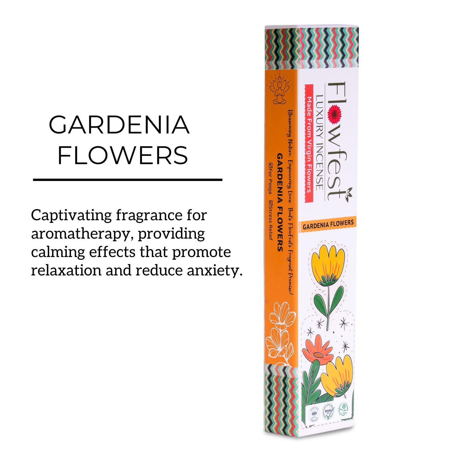FlowFest Luxury Incense - Gardenia Flowers (Pack of 1, 50 Sticks) - photo 2