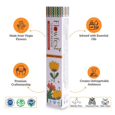 FlowFest Luxury Incense - Gardenia Flowers (Pack of 1, 50 Sticks) - photo 6